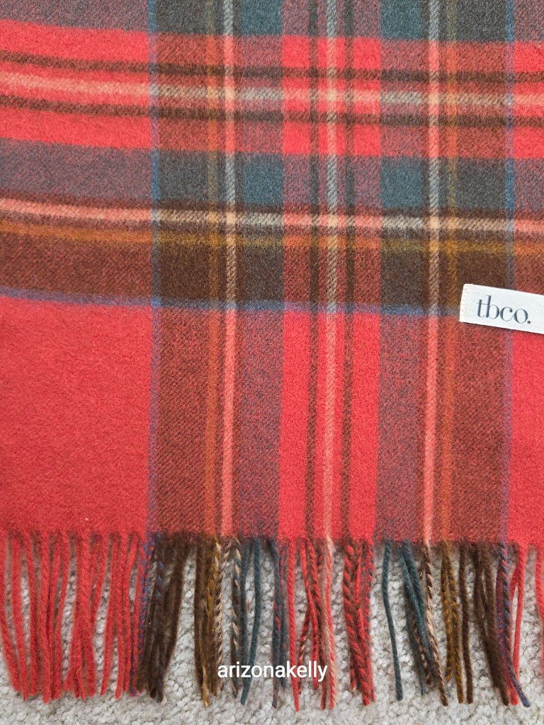 Nwot Tbco Red Plaid Scarf Lambswool — image 4 of 8